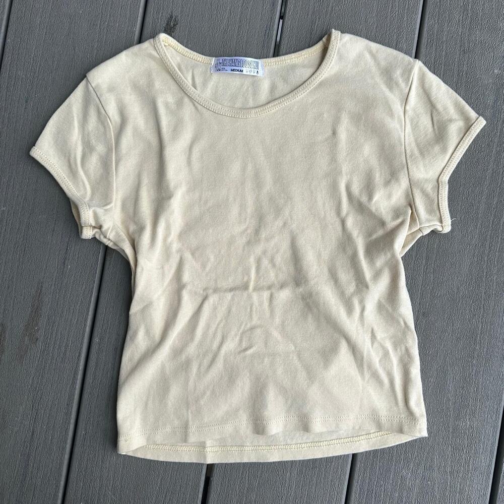Hang Loose Hut Butter Yellow Crop Top - M